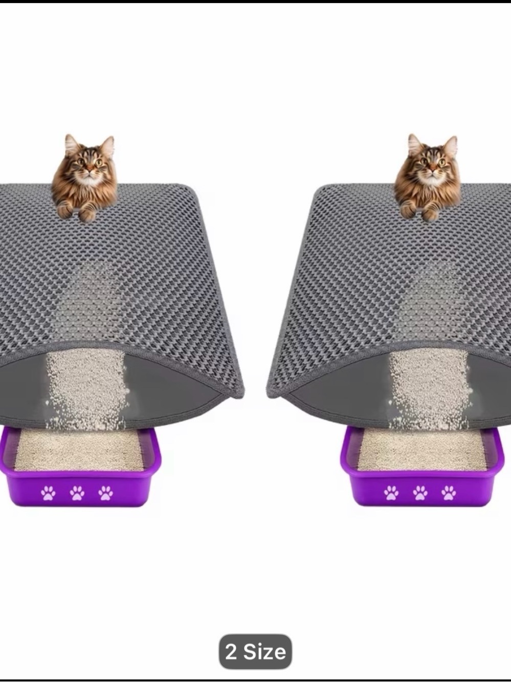 Gray Cat Litter Mat set of two